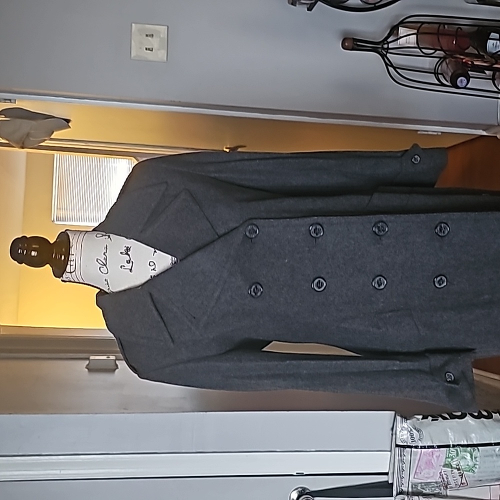 Delia's Charcoal Gray Trench Peacoat - Picture 2 of 11